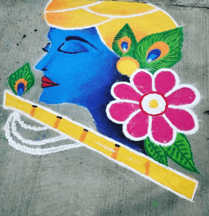 Fetching Flute Rangoli