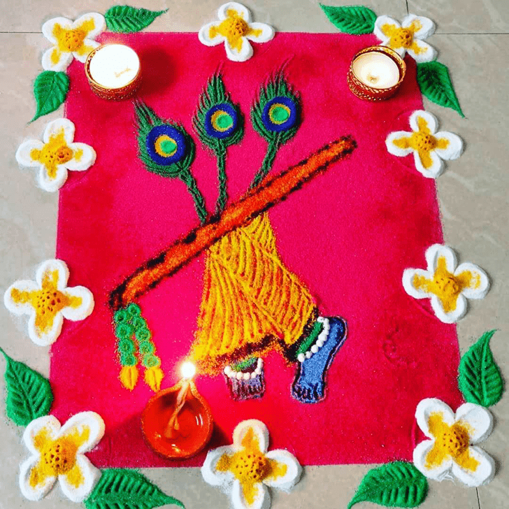 Gorgeous Flute Rangoli