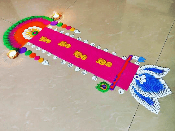 Graceful Flute Rangoli