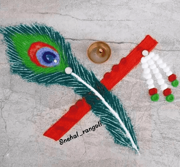 Pretty Flute Rangoli