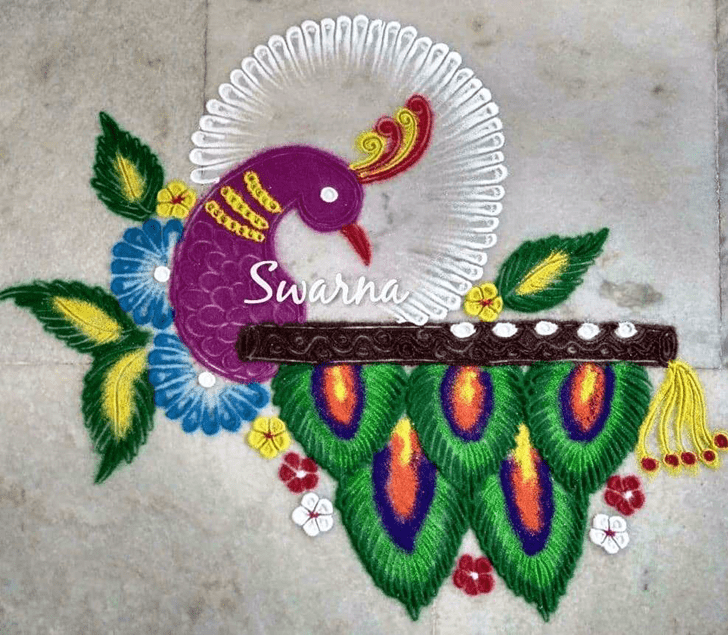 Resplendent Flute Rangoli