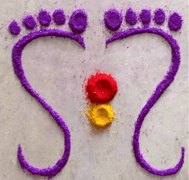 Dazzling Foot Rangoli