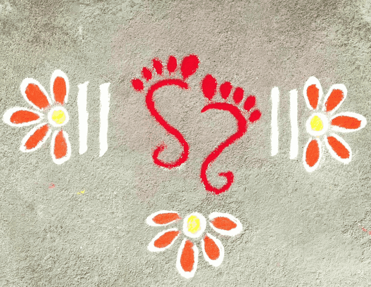 Elegant Foot Rangoli