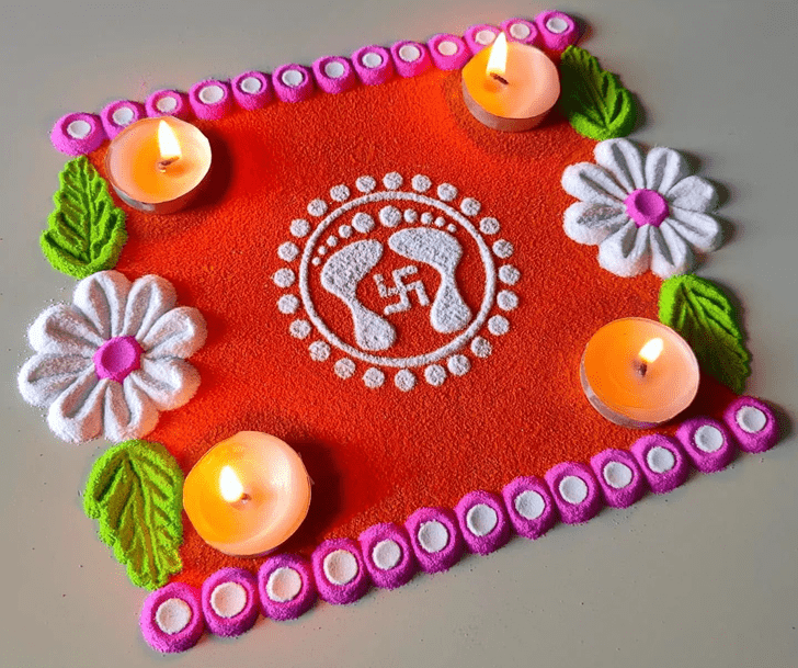 Excellent Foot Rangoli