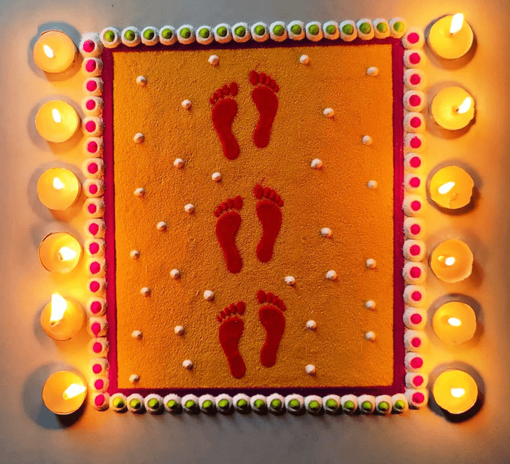 Good Looking Foot Rangoli