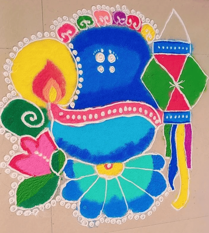 Lovely Foot Rangoli Design