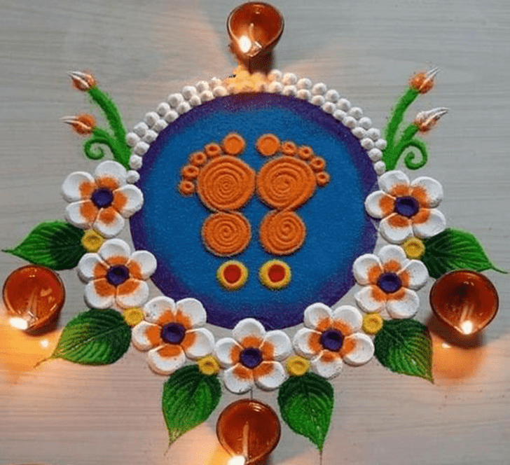 Ravishing Foot Rangoli