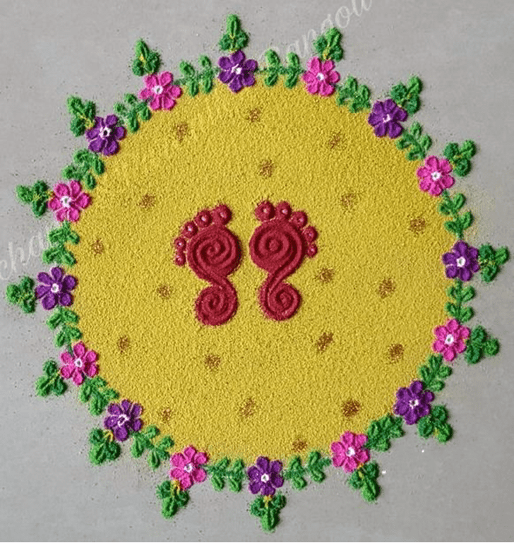 Resplendent Foot Rangoli