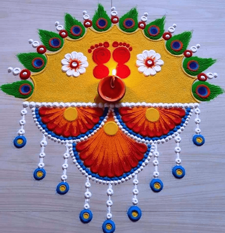 Wonderful Foot Rangoli Design