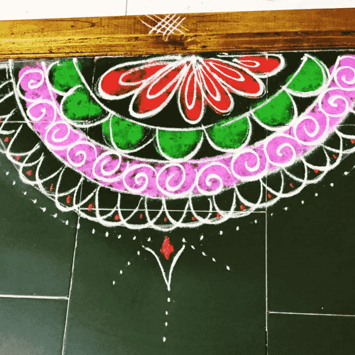 Fine Free Hand Rangoli