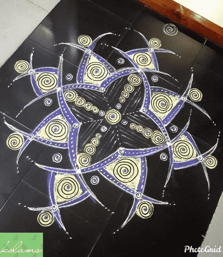 Graceful Free Hand Rangoli