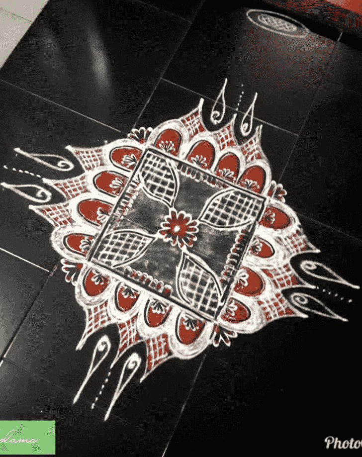 Inviting Free Hand Rangoli