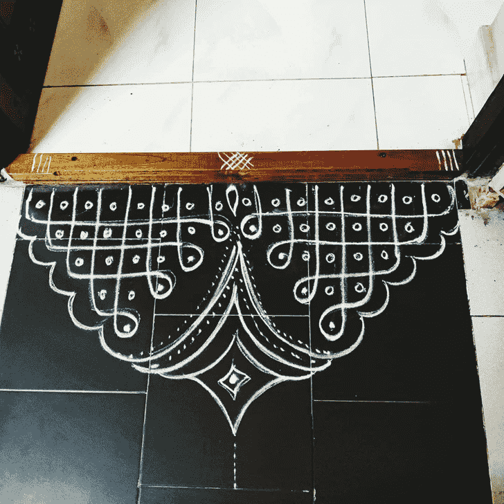 Magnificent Free Hand Rangoli