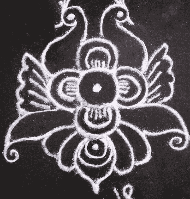 Pretty Free Hand Rangoli