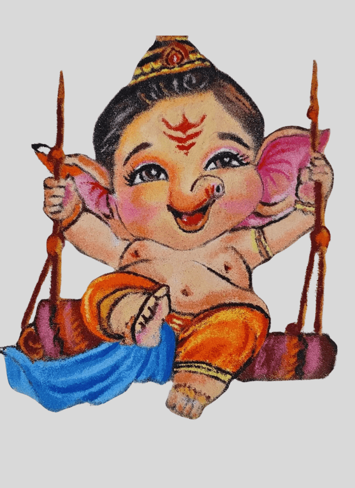 Comely Gajaanand Rangoli