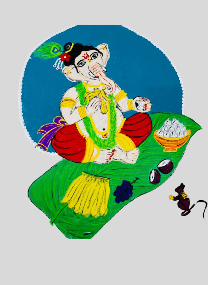 Dazzling Gajaanand Rangoli