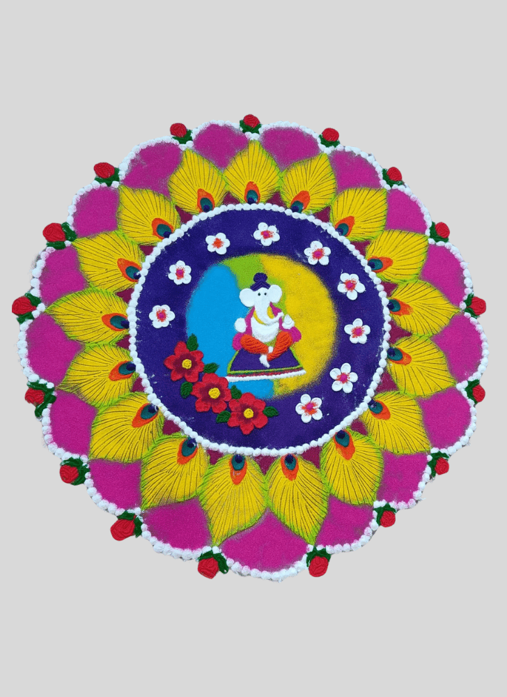 Delightful Gajaanand Rangoli