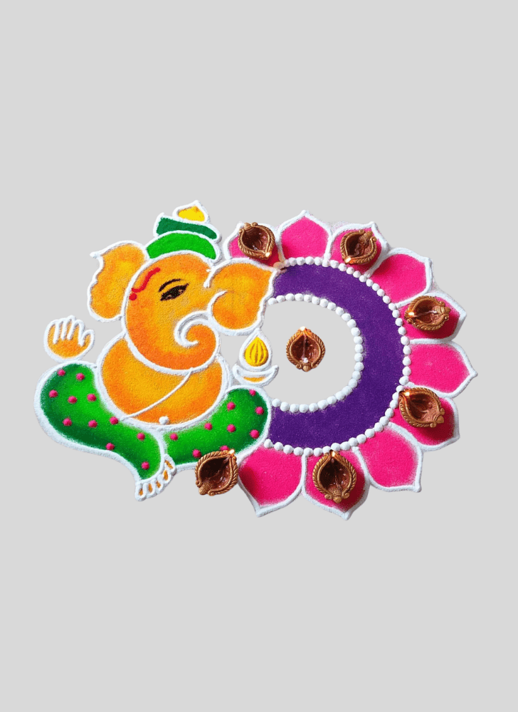 Gorgeous Gajaanand Rangoli