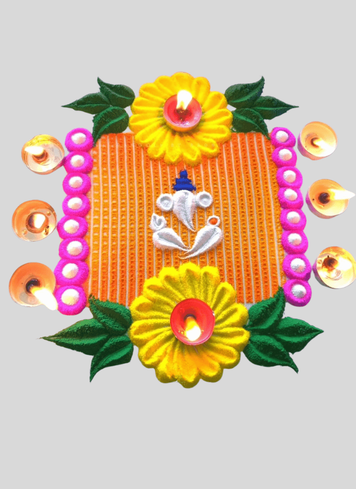 Ravishing Gajaanand Rangoli