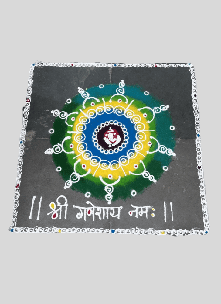 Comely Gajanana Rangoli