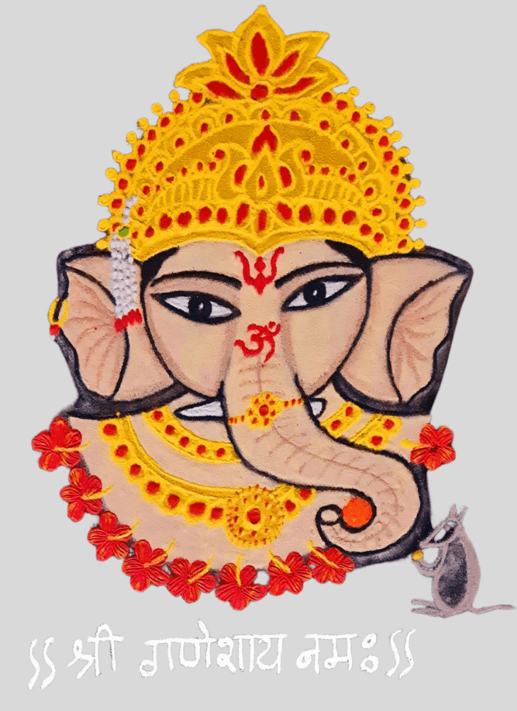 Excellent Gajanana Rangoli