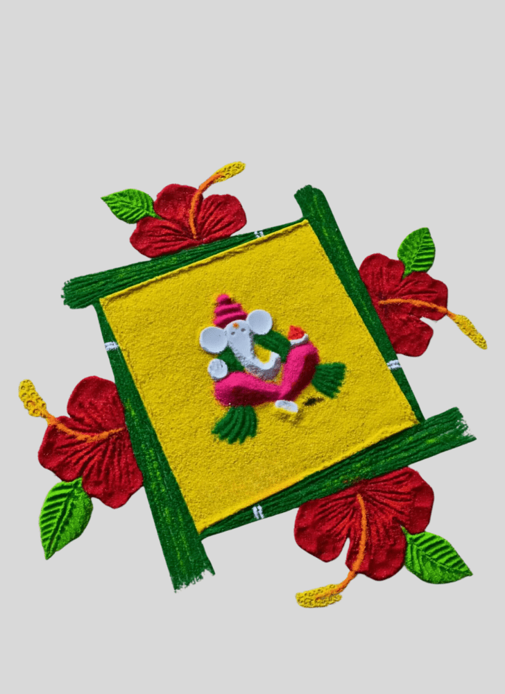 Graceful Gajanana Rangoli