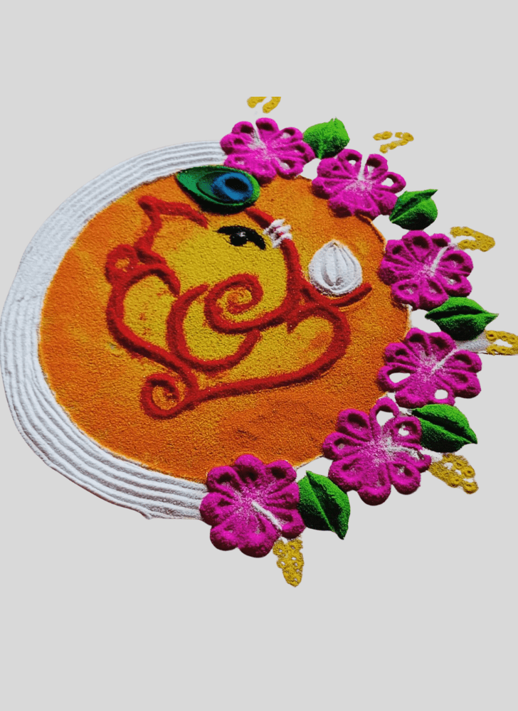 Marvelous Gajanana Rangoli