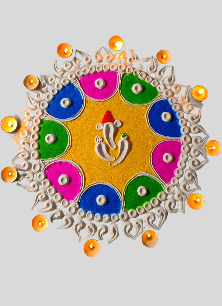 Mesmeric Gajanana Rangoli