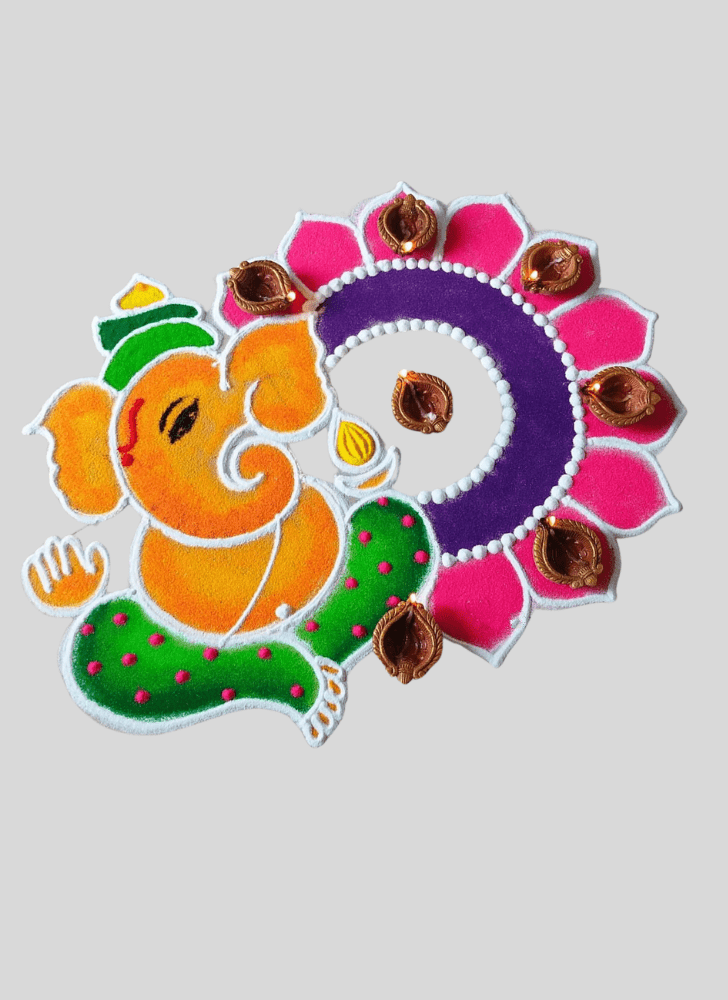 Ravishing Gajanana Rangoli