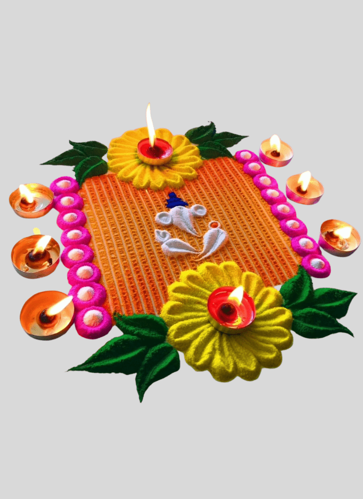 Shapely Gajanana Rangoli