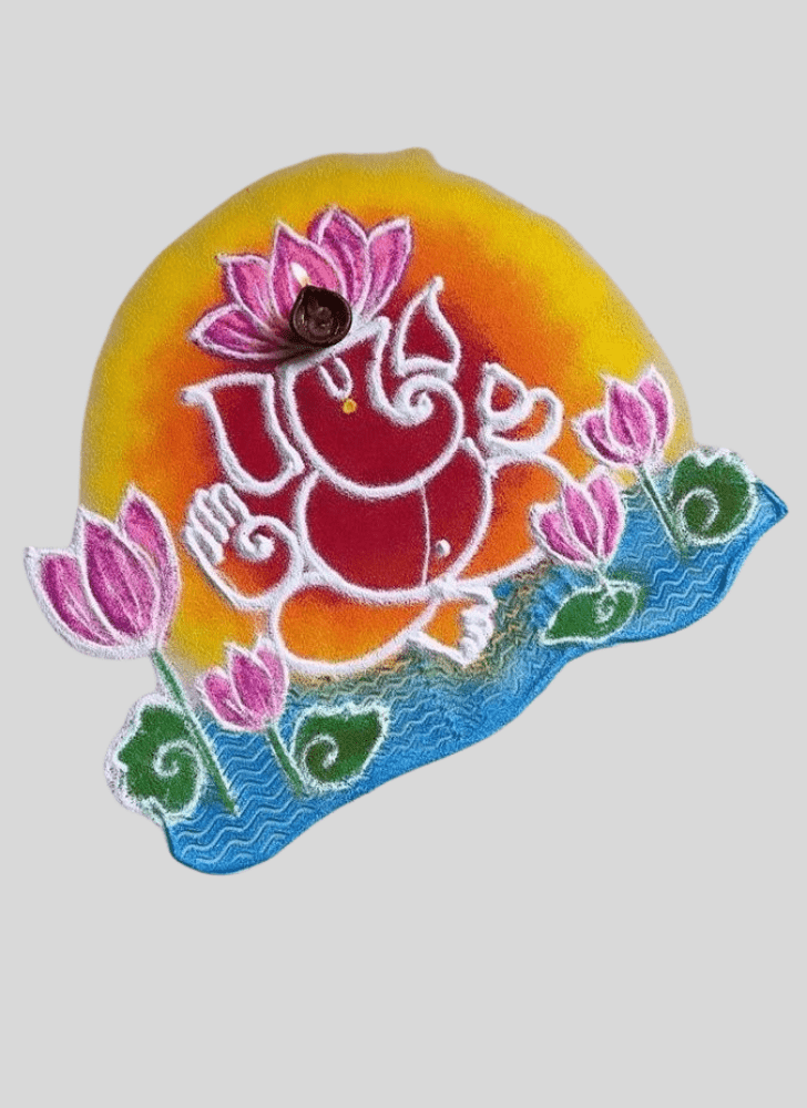 Splendid Gajanana Rangoli