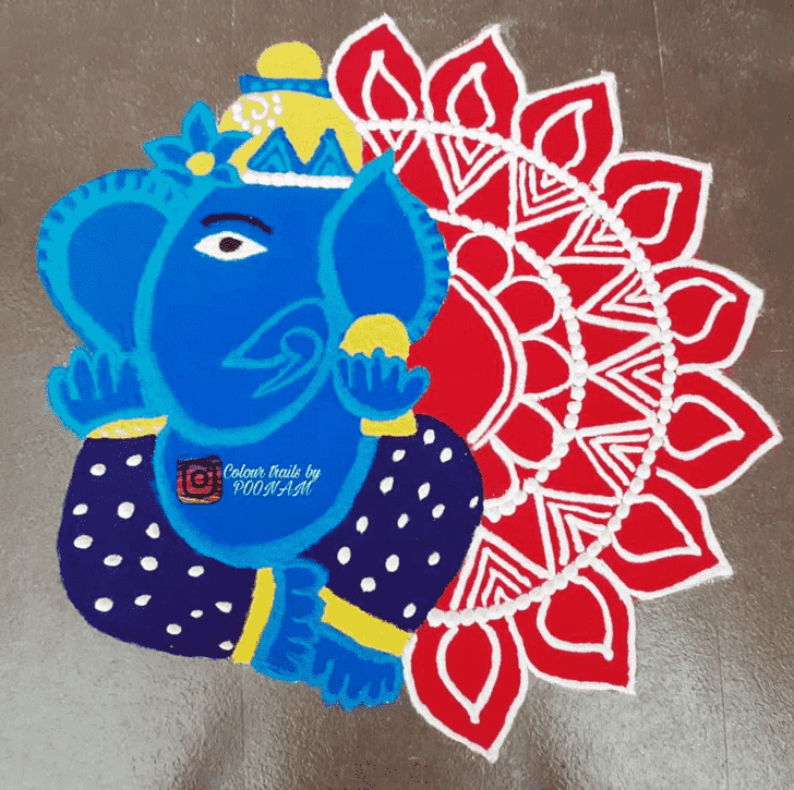 Exquisite Ganesh Chaturthi Rangoli