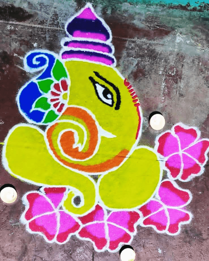 Good Looking Ganesh Chaturthi Rangoli