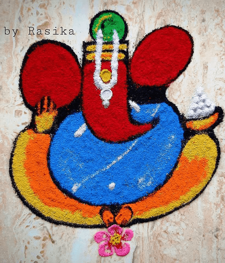 Graceful Ganesh Chaturthi Rangoli