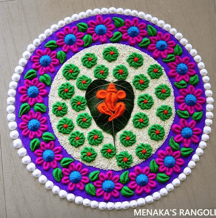 Grand Ganesh Chaturthi Rangoli