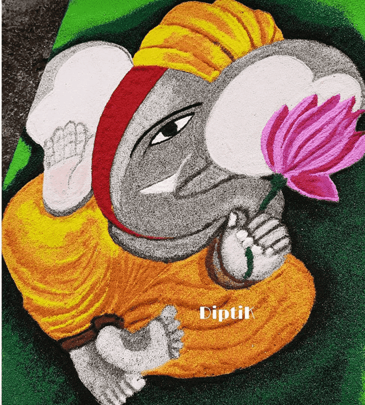 Inviting Ganesh Chaturthi Rangoli