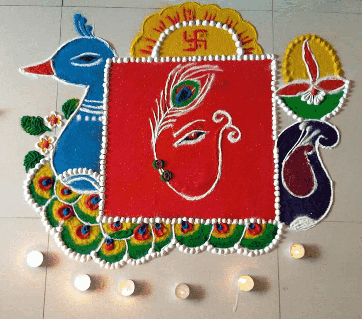 Lovely Ganesh Chaturthi Rangoli Design