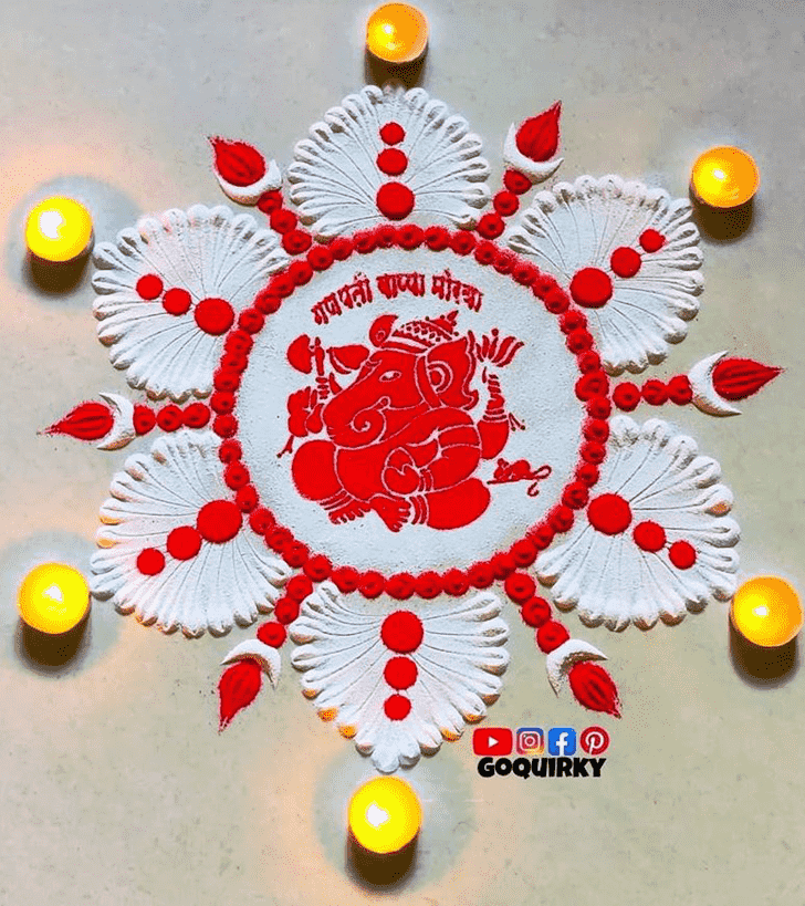 Nice Ganesh Chaturthi Rangoli