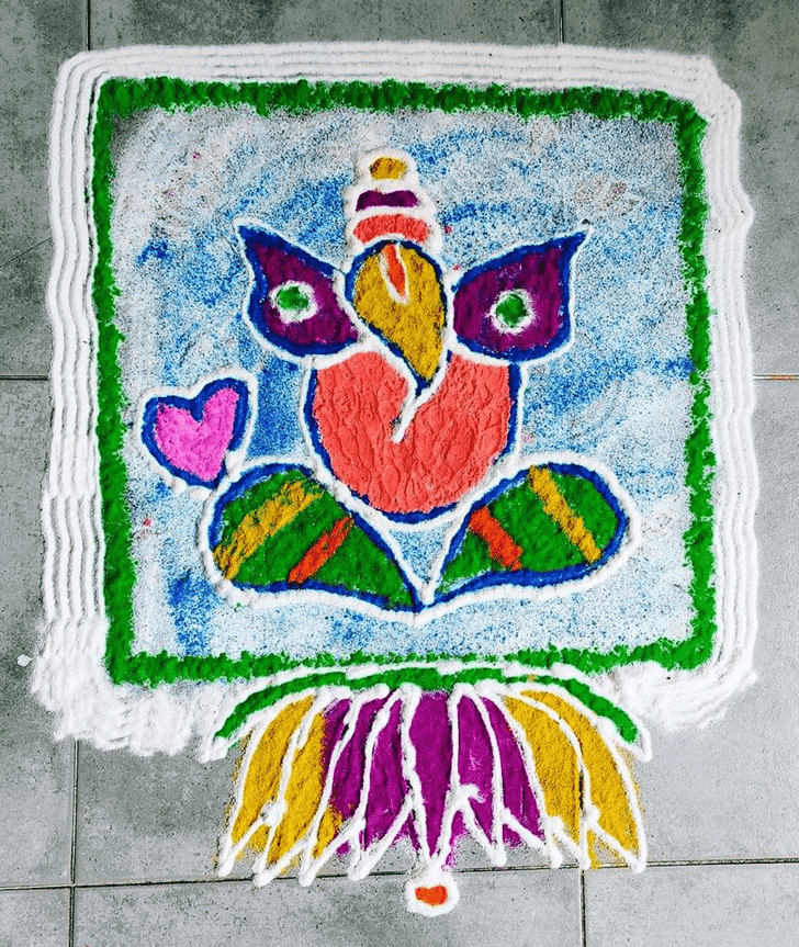 Pleasing Ganesh Chaturthi Rangoli