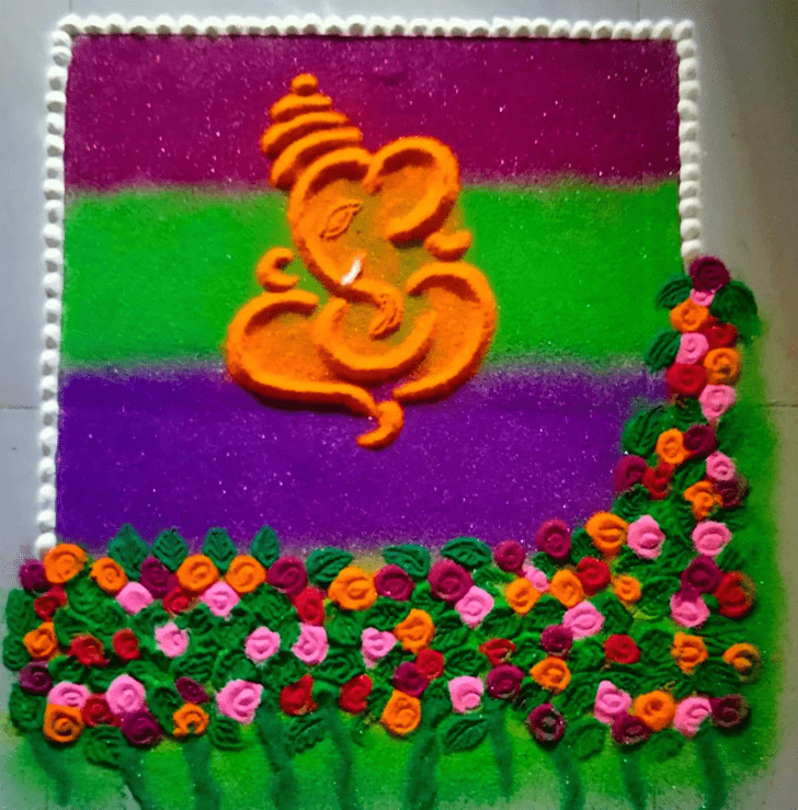 Comely Ganesh Ji Rangoli