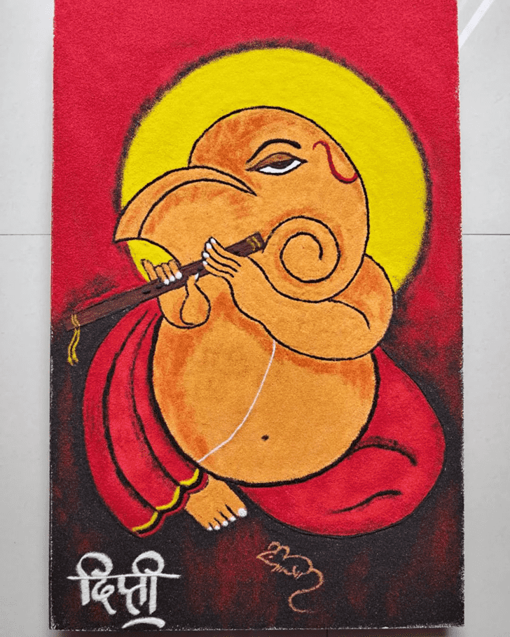 Dazzling Ganesh Ji Rangoli