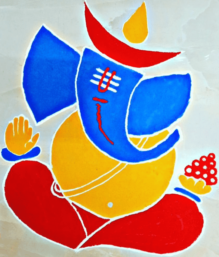 Enthralling Ganesh Ji Rangoli