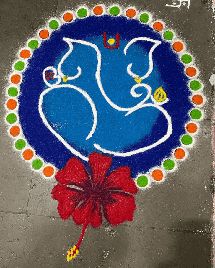 Fascinating Ganesh Ji Rangoli