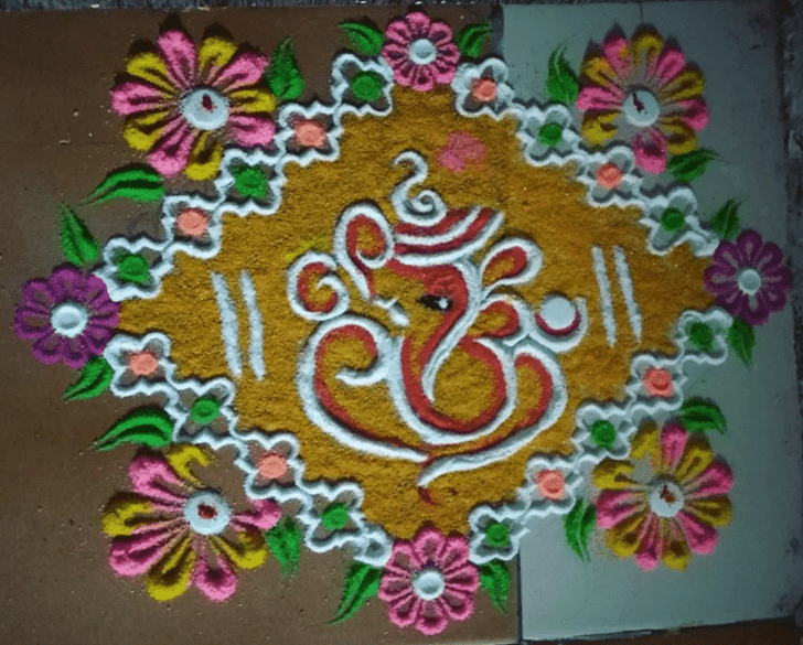 Fine Ganesh Ji Rangoli