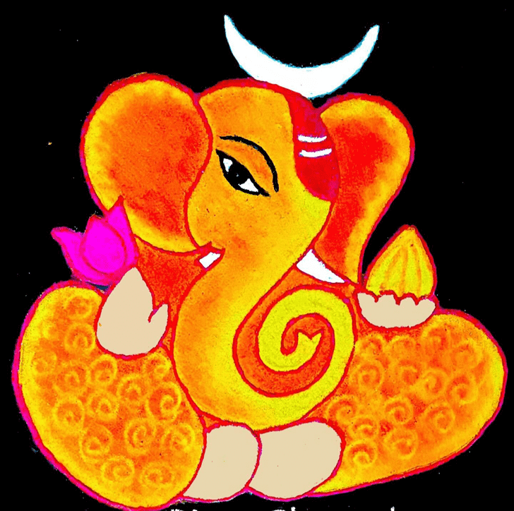 Lovely Ganesh Ji Rangoli Design