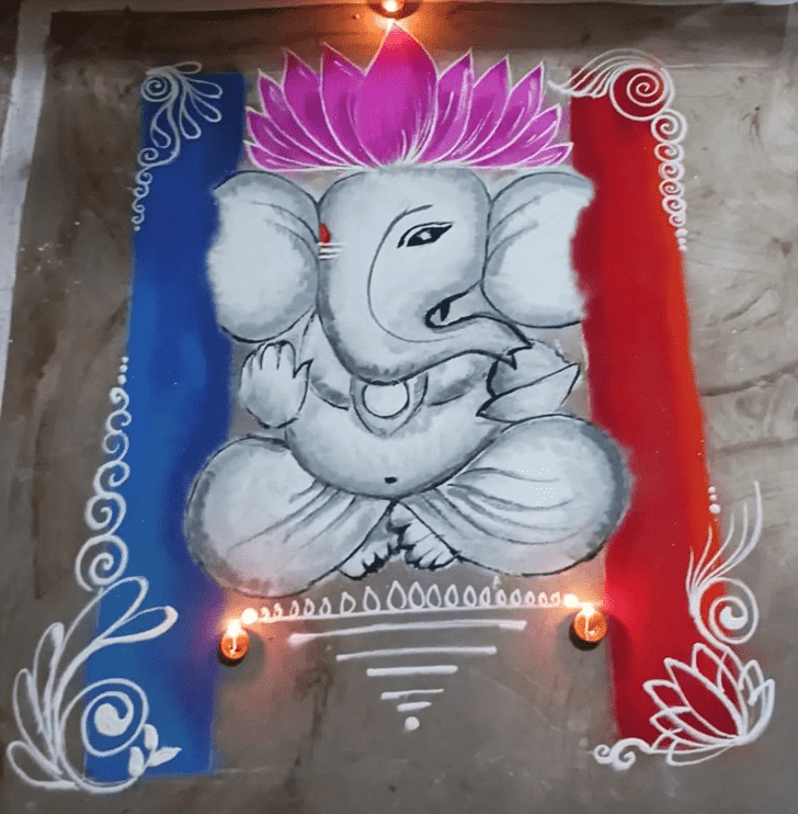 Magnificent Ganesh Ji Rangoli