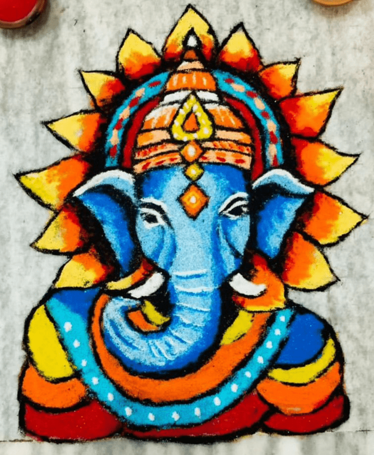 Marvelous Ganesh Ji Rangoli