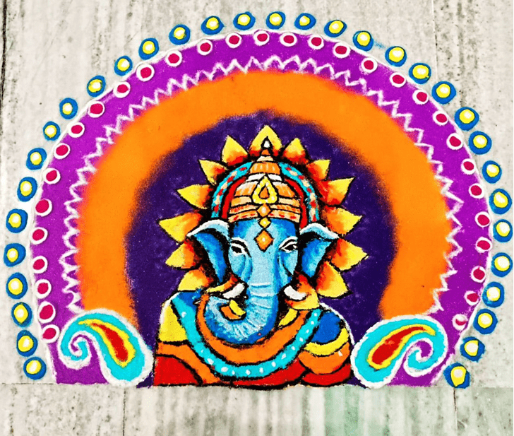 Nice Ganesh Ji Rangoli