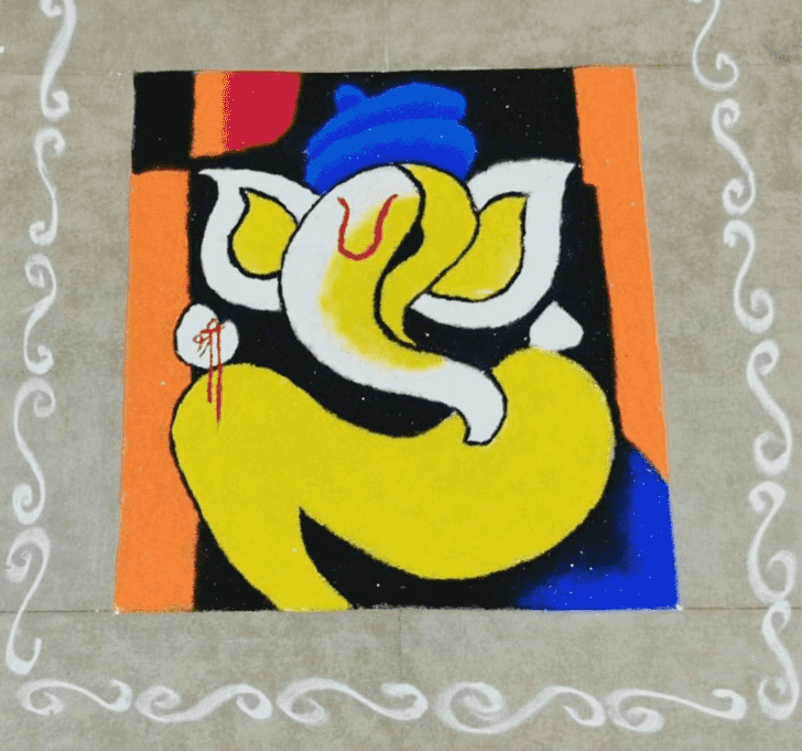 Pleasing Ganesh Ji Rangoli