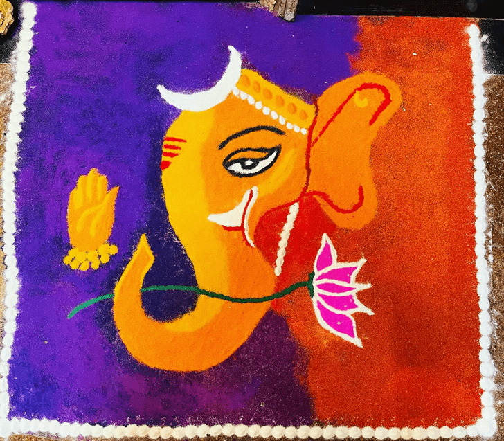 Radiant Ganesh Ji Rangoli